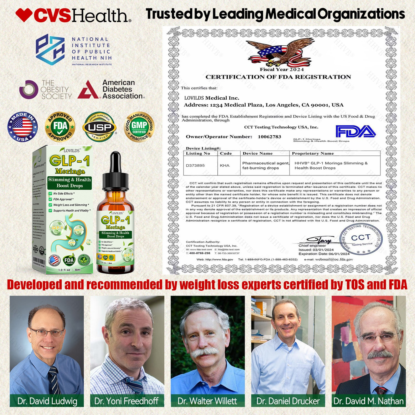 LOVILDS™ 👩⚕️ GLP-1 Moringa Slim & Health Boost Elixir (Food-Grade Fat Burner – Developed by The Obesity Society)