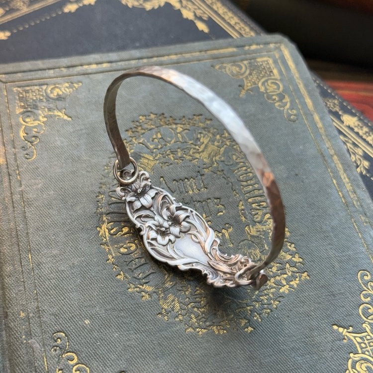 🔥LAST DAY 50% OFF✨Handmade Sterling Spoon Bangle - Crafted from Authentic Vintage Silverware