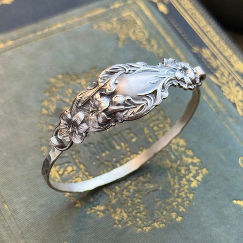🔥LAST DAY 50% OFF✨Handmade Sterling Spoon Bangle - Crafted from Authentic Vintage Silverware