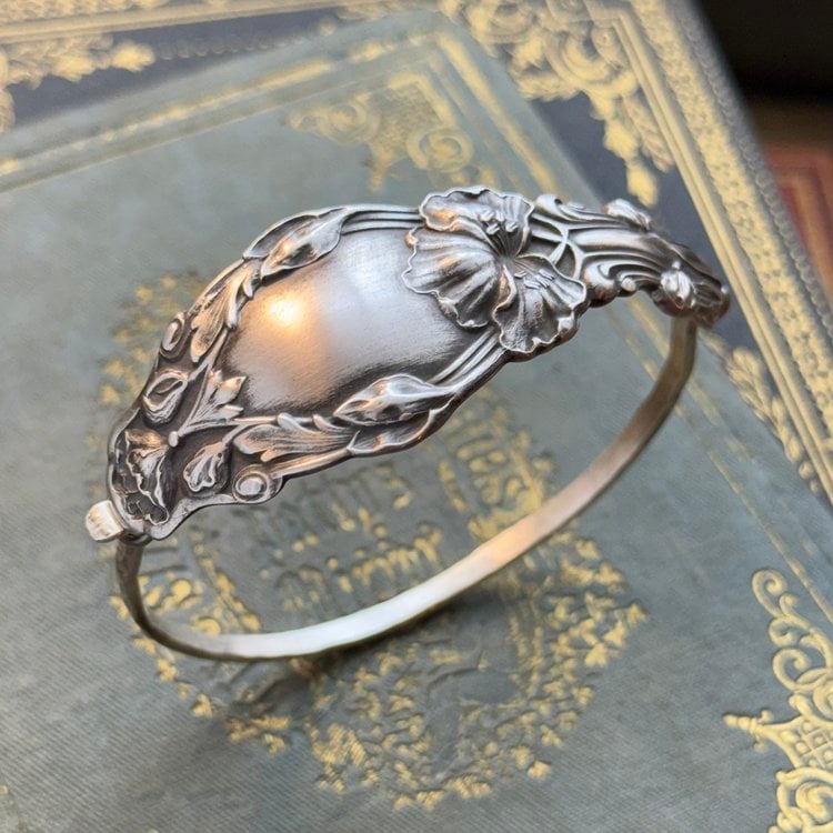 🔥LAST DAY 50% OFF✨Handmade Sterling Spoon Bangle - Crafted from Authentic Vintage Silverware